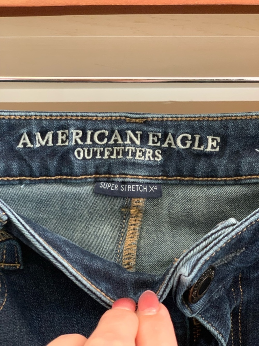 American Eagle Outfitters Super Stretchx4 Women's Dark Blue Jeggings. Size-10 - Picture 2 of 4